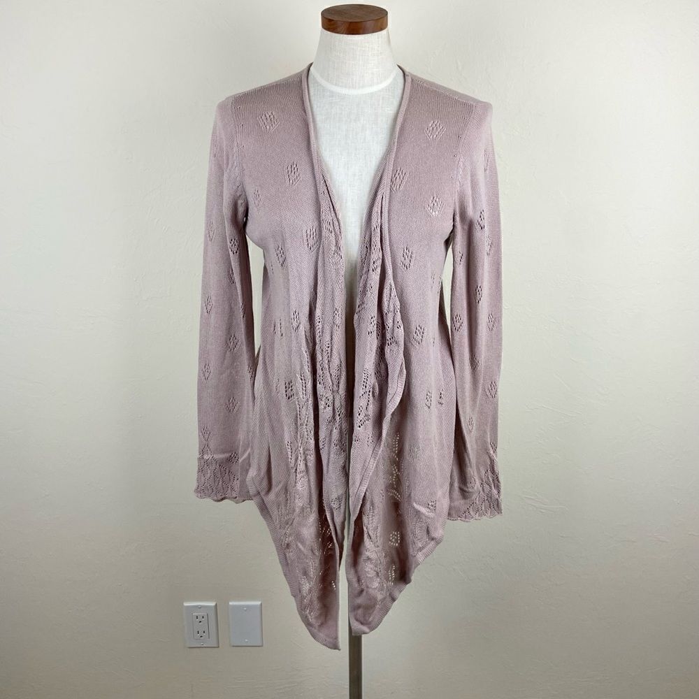 Sundance Knit Open-Front Cardigan Sweater - Dull Purple